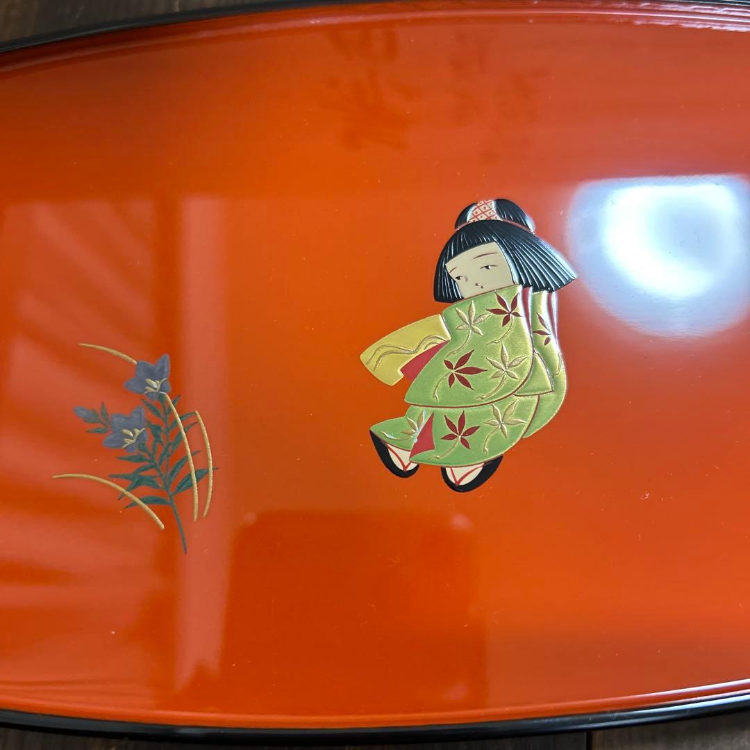 輪島塗　輪島漆器　大雅堂　摂田照彦　兼用皿　童蒔絵　５枚　高級漆器　未使用希少品