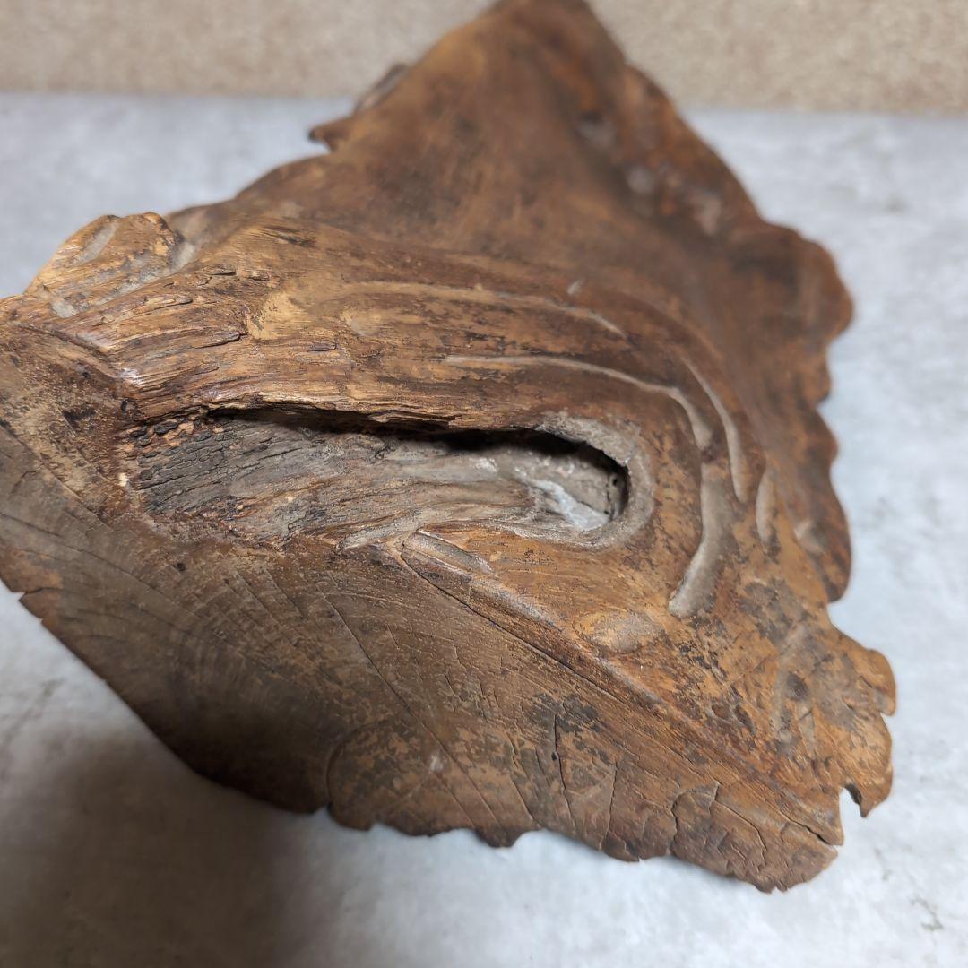 天然木 彫刻 観音像 流木造り レリーフ 木彫り 仏像 高さ36.5cm