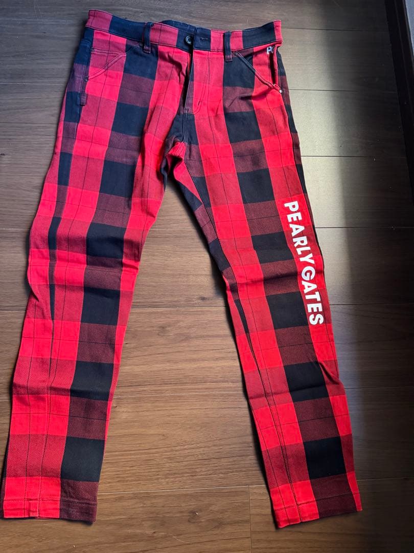 PEARLY GATES レッド/ブラックチェック　セットアップ