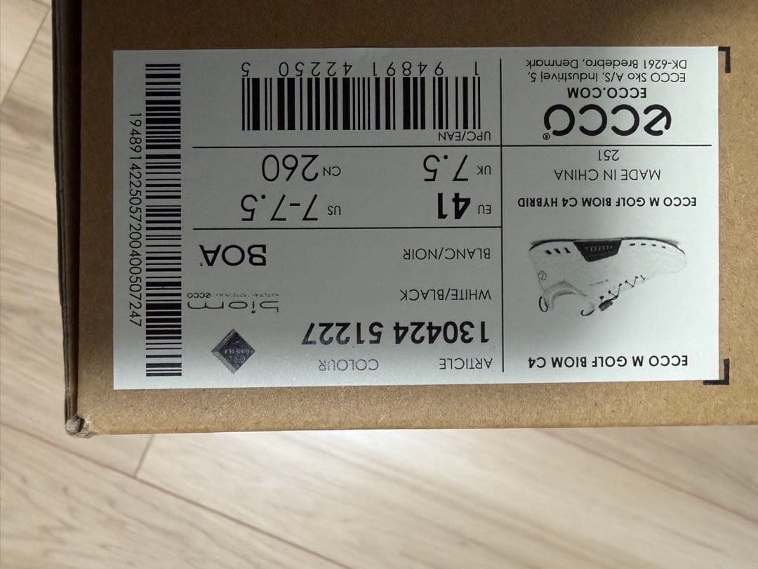 eccoゴルフシューズ バイオム C4 ボア EU41 ホワイト