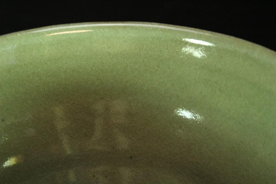 茶道具 原清和作 青井戸 茶碗 美品 共箱(K-YC432)