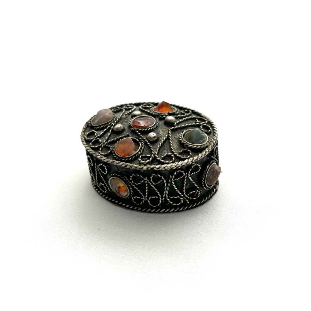 アンティーク ヴィンテージ 天然石ミニジュエリーボックス｜小物入れ 一点物