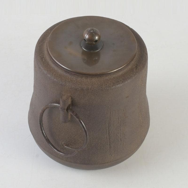 茶道具　釜師　根来茂昌作　刷毛目　風炉釜　胴〆釜　共箱　V　9701A