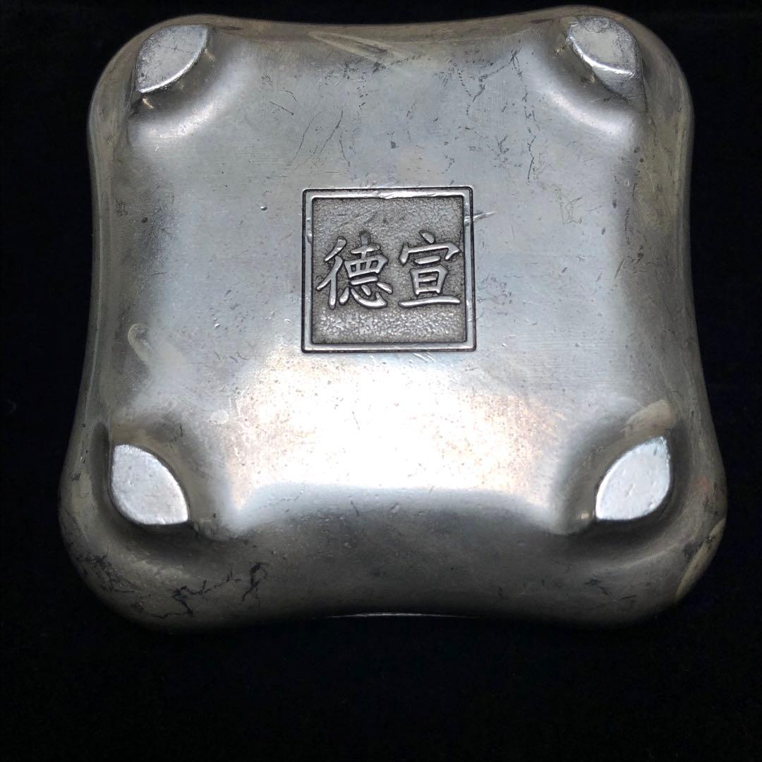 古美術　清国　宣德年 硯　梅花の彫刻　雙龍戲珠　トラス　硯　書道　文鎮　時代物