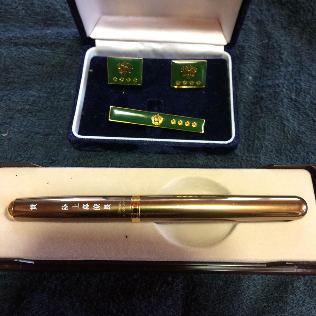超プレミア☆☆☆☆陸上幕僚長ネクタイピン&タフス＋ボールペン