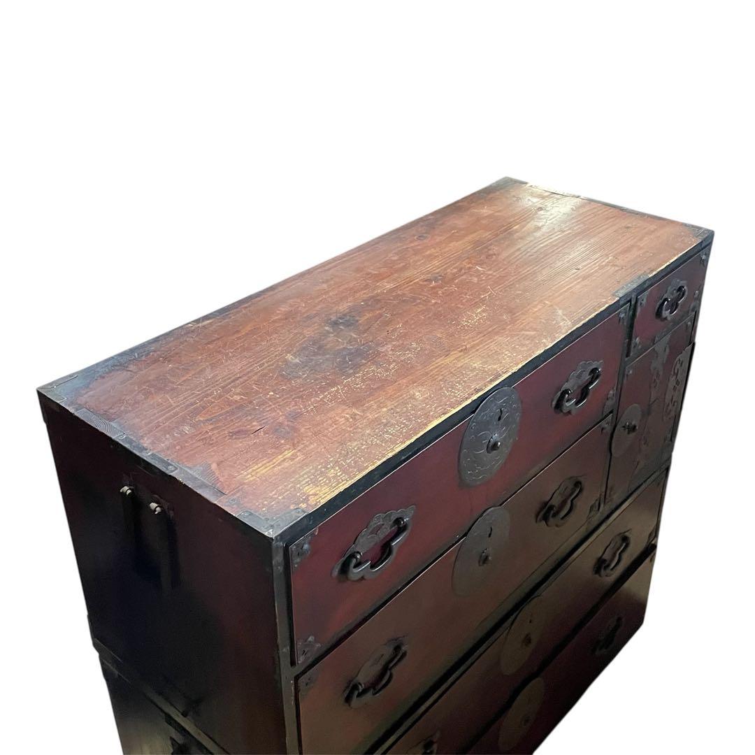 和箪笥 古家具 仙台箪笥 4段6杯 引き出し箪笥 和製アンティーク 昭和レトロ