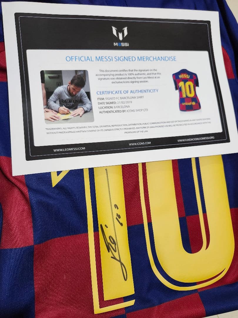 バルセロナ メッシ サイン ユニフォーム ICONS 正規 証明書 NIKE