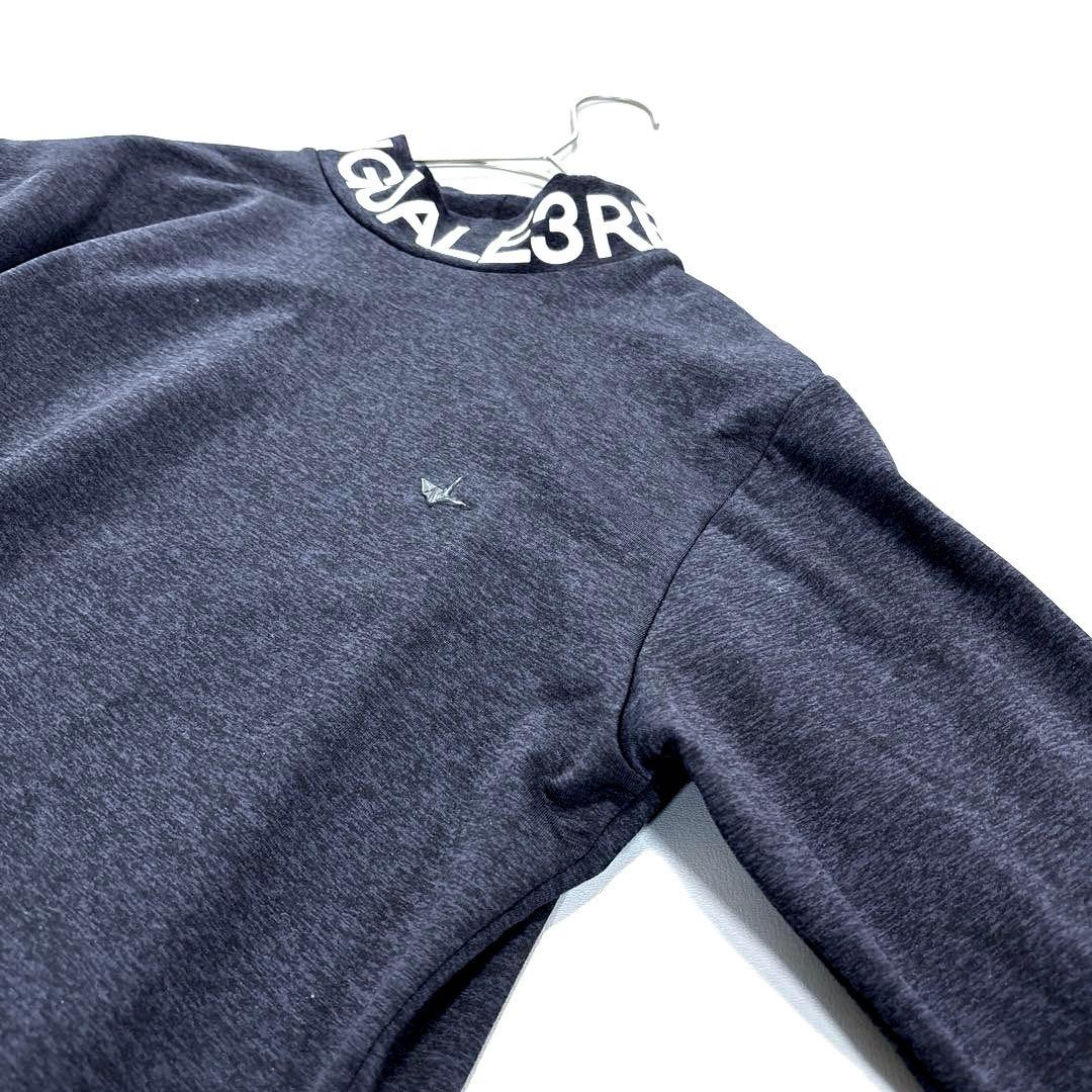 1PIU1UGUALE3 RELAX 長袖モックネックシャツ　裏起毛　ネイビー