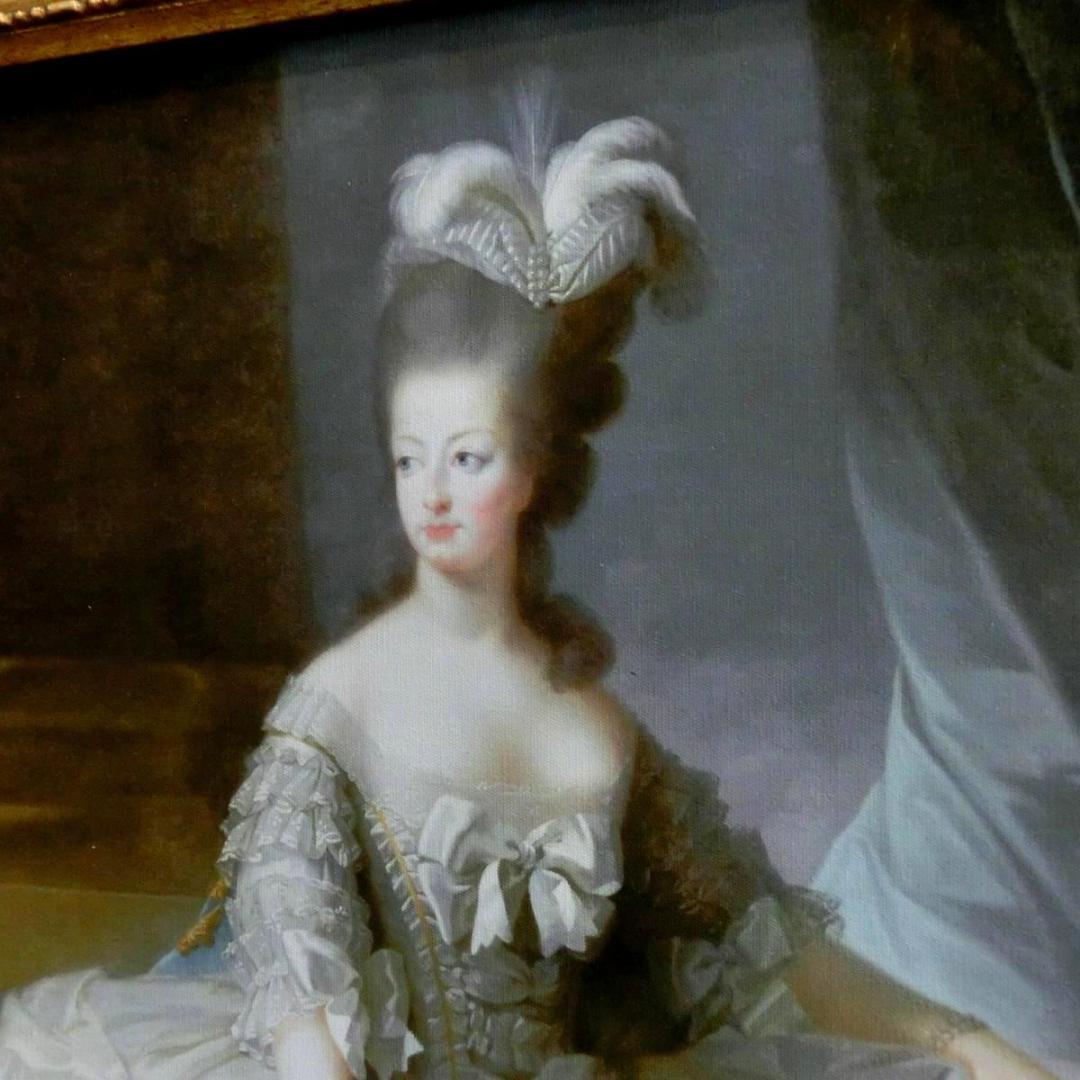 ロココ調　アンティークフレーム　マリーアントワネット　額絵　378