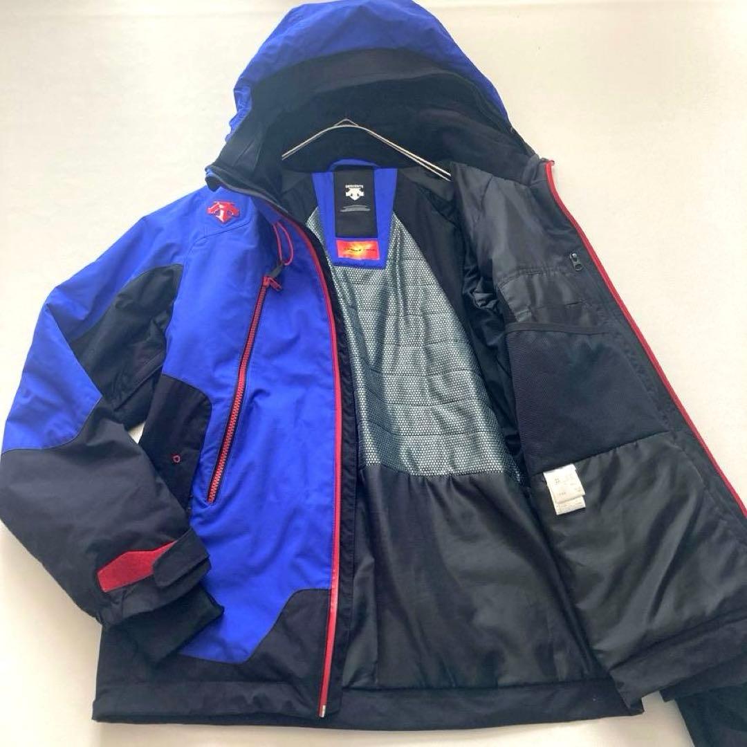 【美品】デサント HEAT NAVI 中綿スキーウェア ジャケット L 青×黒