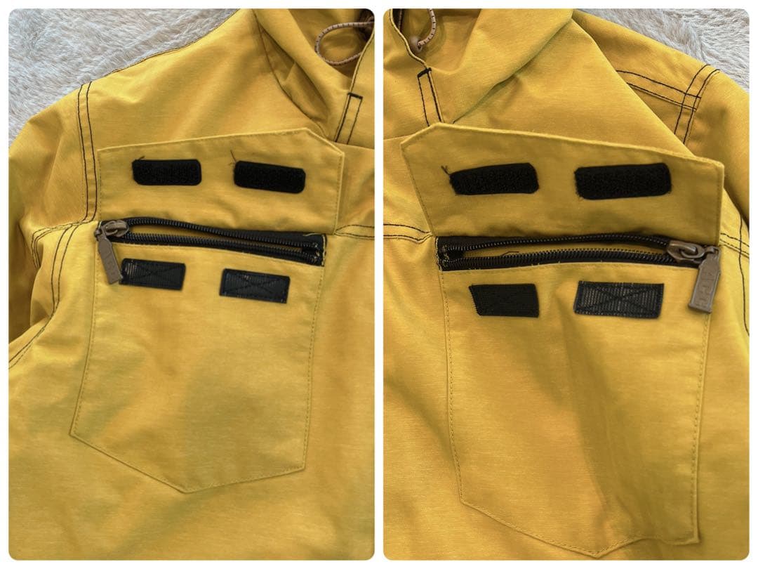 ACC♡メンズ スノボウェア ジャケット フルジップ イエロー M