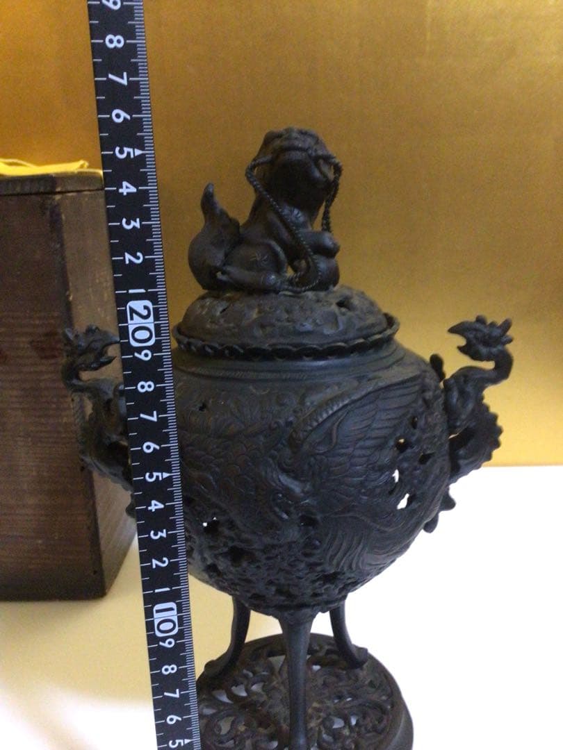 香炉 高さ約26センチ 時代木箱付き