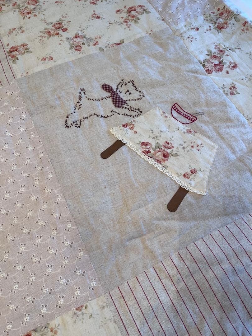 マニー テリア花柄レース パッチワークフリークロス