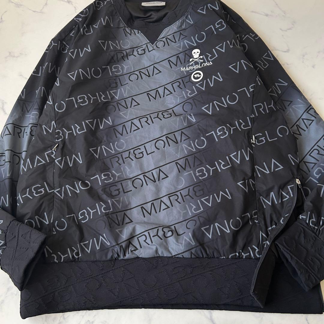 マークアンドロナ 2023年モデル プルオーバー スニード 中綿 総柄 黒