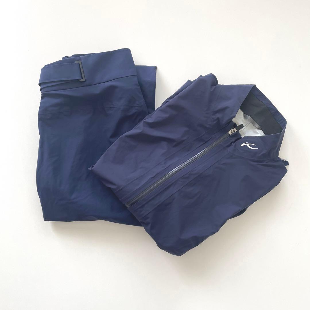 KJUSチュースレディース ゴルフ レインウェア セット　セットアップ　ネイビー