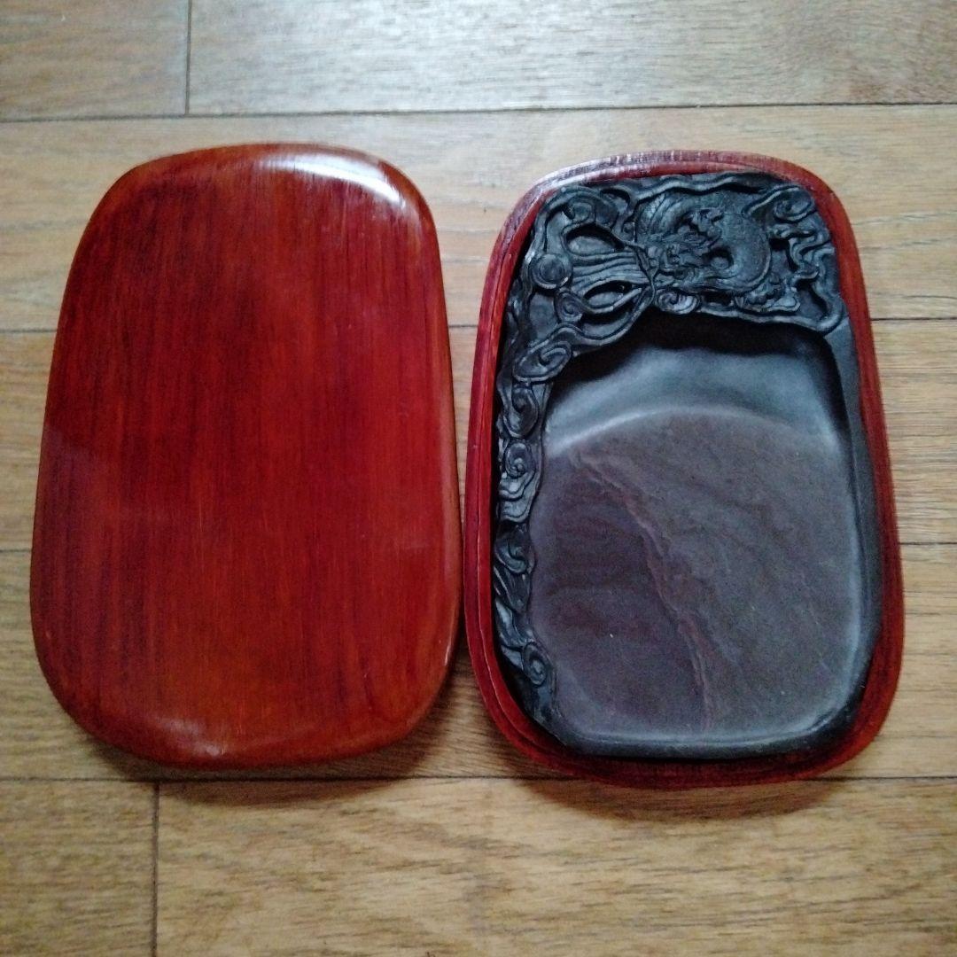 中国骨董【老坑仔巖極品龍雲古端渓硯石】旧家蔵コレクション貴重希少名品細工精密龍彫