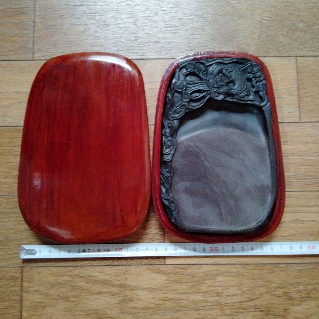 中国骨董【老坑仔巖極品龍雲古端渓硯石】旧家蔵コレクション貴重希少名品細工精密龍彫