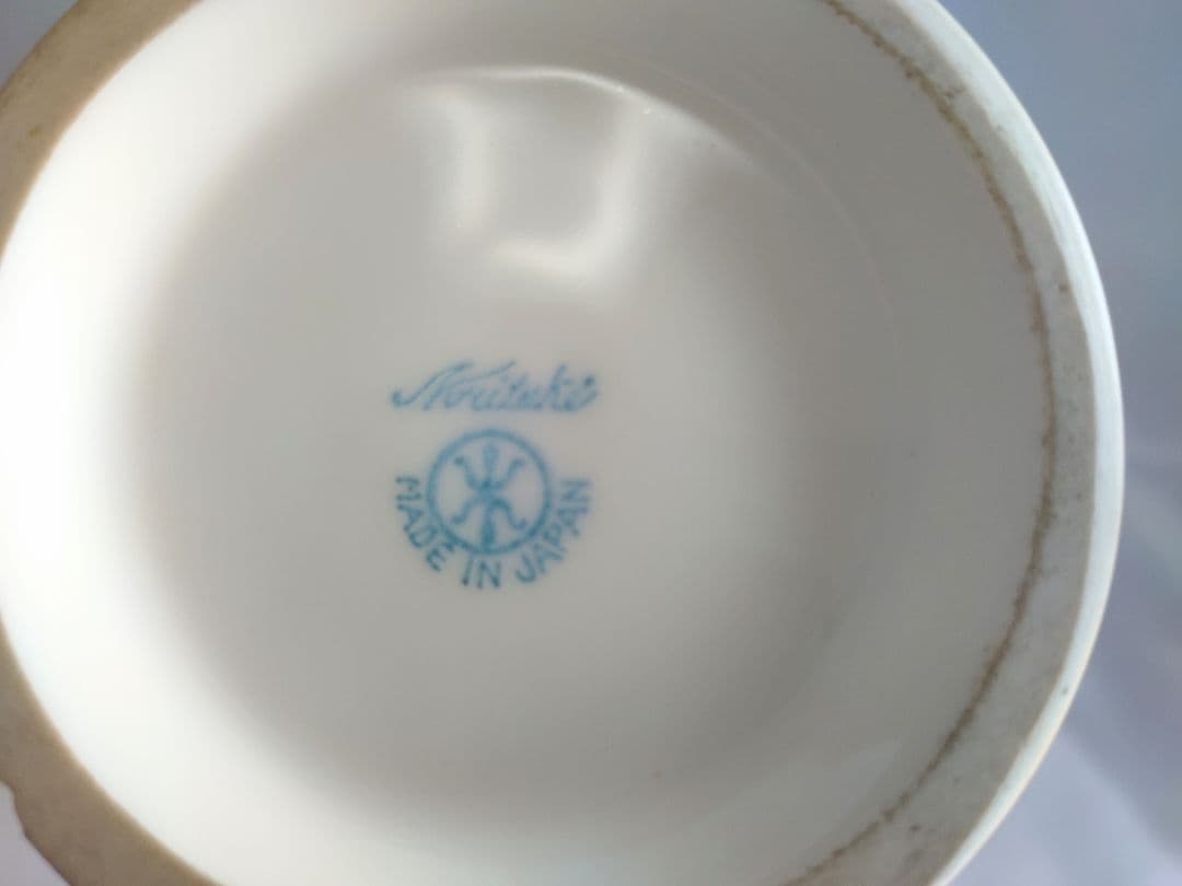 オールドノリタケ 明治期アンティーク マルキ印 青と白の花柄 ペア花瓶２個セット