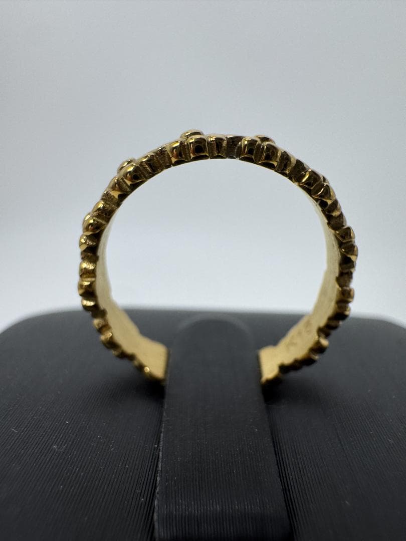 《日本製18金》K18花模様のゴールドリング2.07g 11号 即日発送