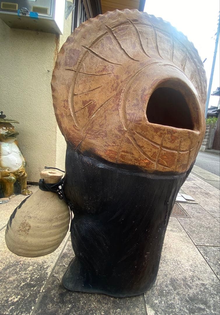 大型たぬき置物（高さ85cm）信楽焼　工芸品　縁起物　骨董品　直接引取何