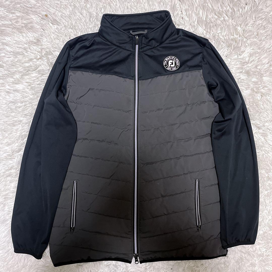 【極美品/メンズ2XL】フットジョイ ハイブリッド　中綿ジャケット　黒　グレー