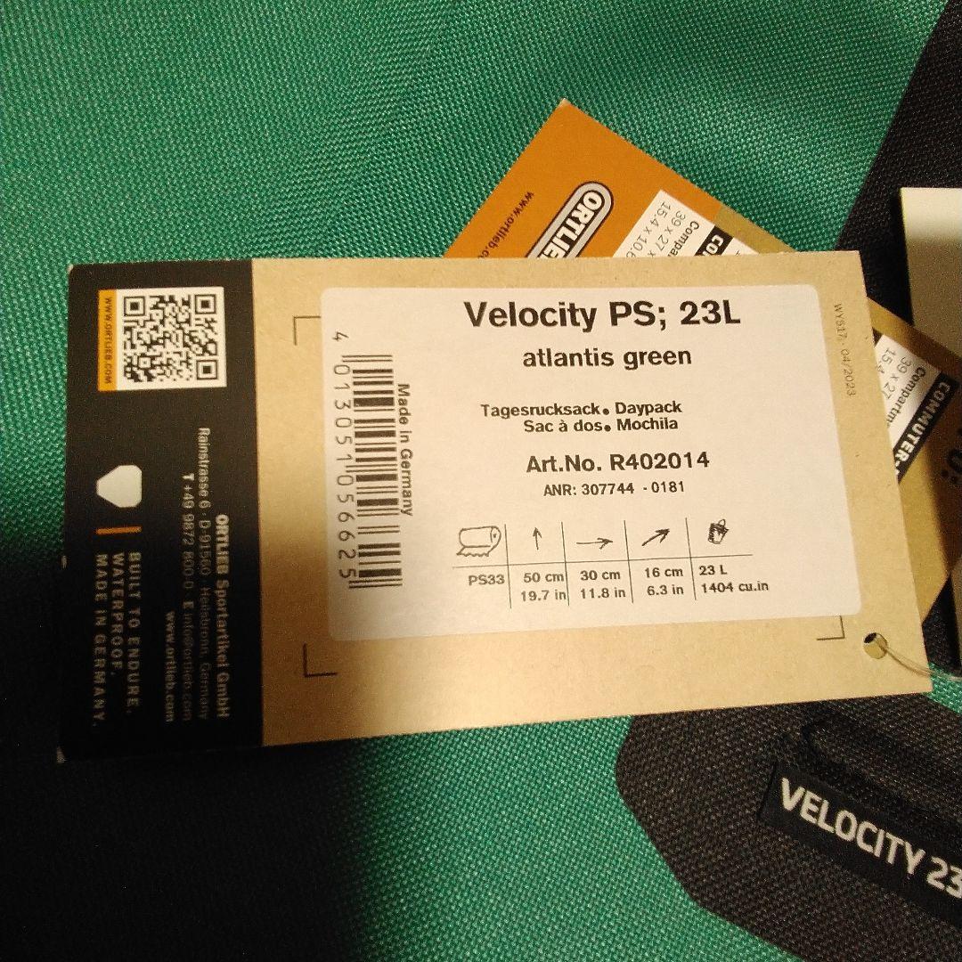 オルトリーブ ORTLIEB 防水バックパック Velocity PS 23L