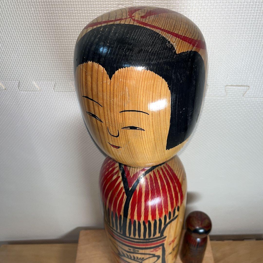 ⭕️⭕️2尺大型　伝統こけし　姫子松材　木地山こけし　現代の名工　小椋久太郎