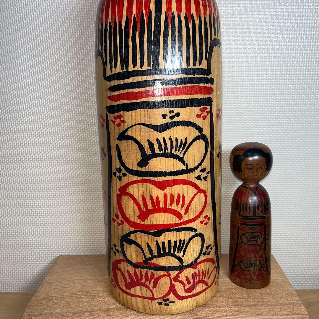 ⭕️⭕️2尺大型　伝統こけし　姫子松材　木地山こけし　現代の名工　小椋久太郎