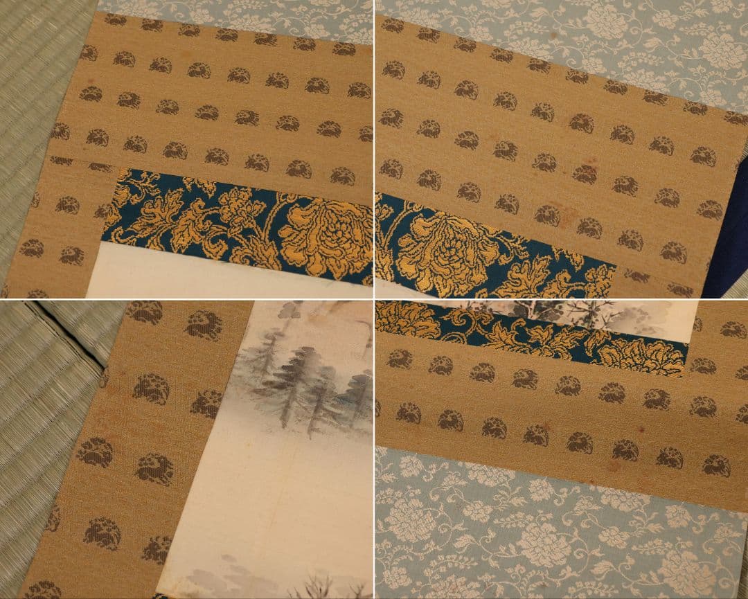 【真作】日本画 立野雪郷 吉野熊野 風景画 絹本 掛軸 富山県高岡 合箱 横物