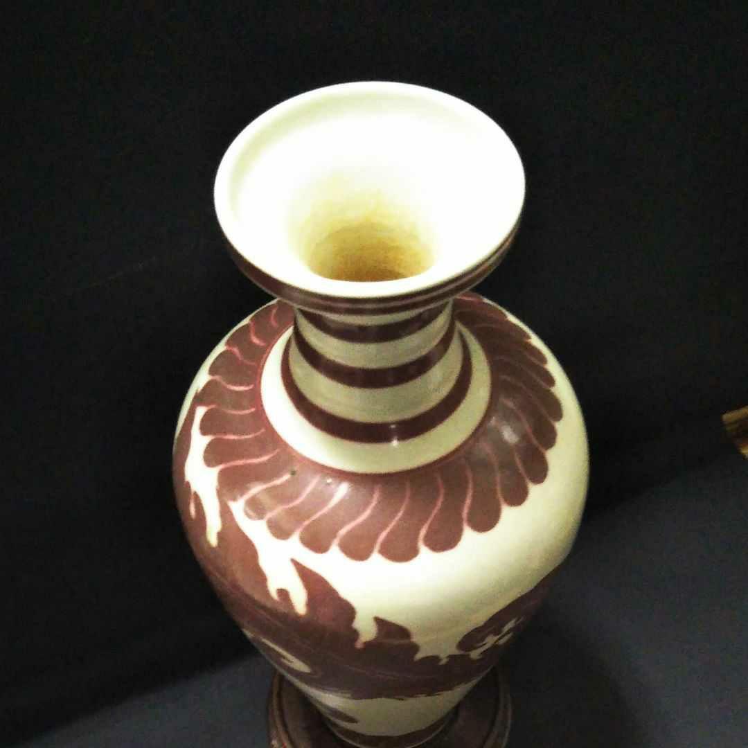 ※中国古美術/釉裏紅龍紋大瓶/