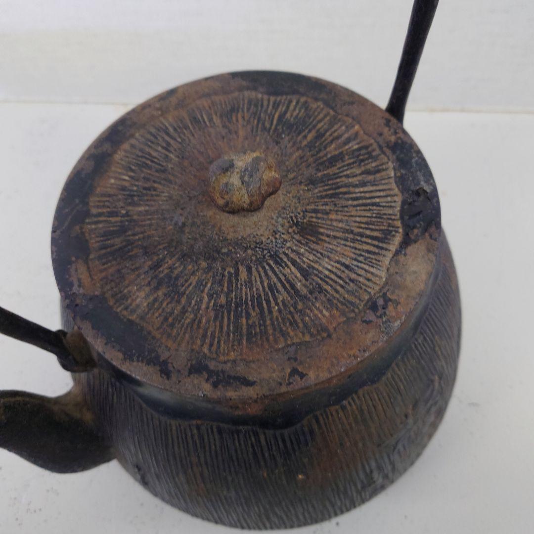 レトロ 花模様 鉄瓶