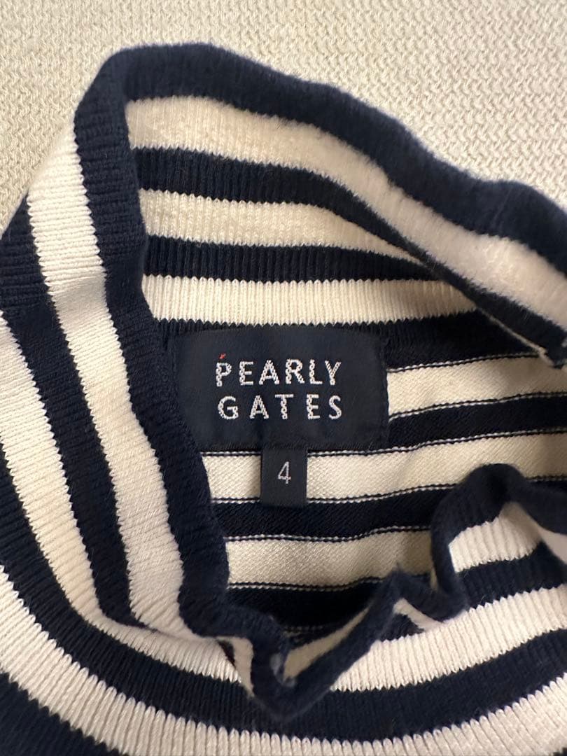パーリーゲイツ　メンズ　ハイネックニット　ボーダー　サイズ4