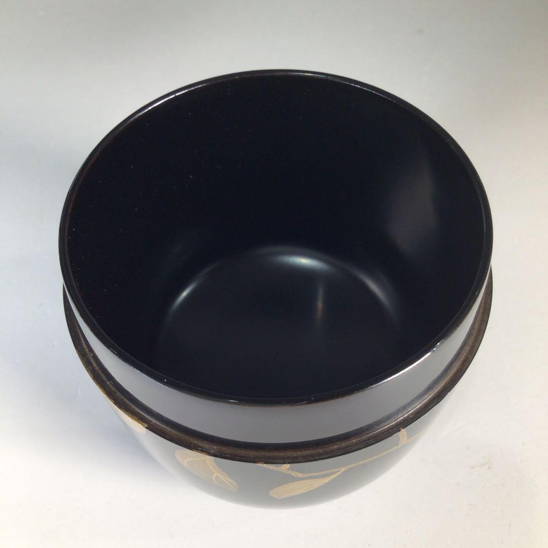 Ｎ７２７　棗　『輪島塗』『平野涛山作』『螺鈿』『椿蒔絵』『中棗』　共箱　茶道具