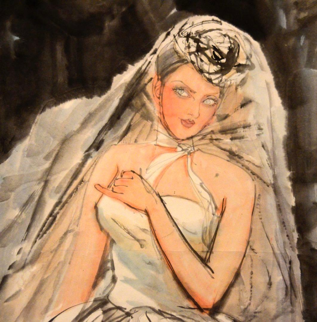 水墨画 「新娘」 人物 オリジナル