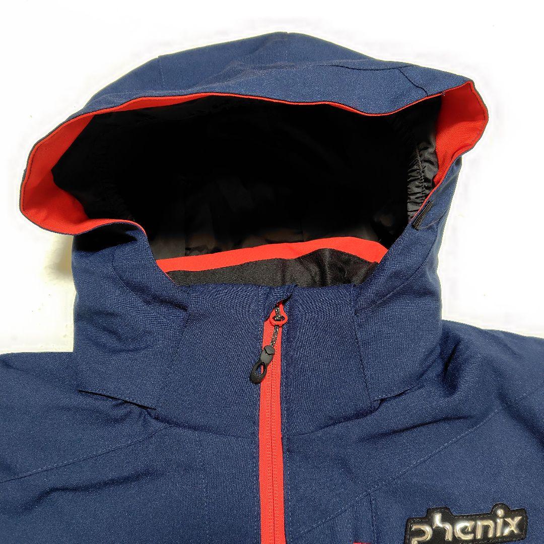 美品 phenix ジュニア スキーウェア上下セット150 撥水 防寒 ネイビー