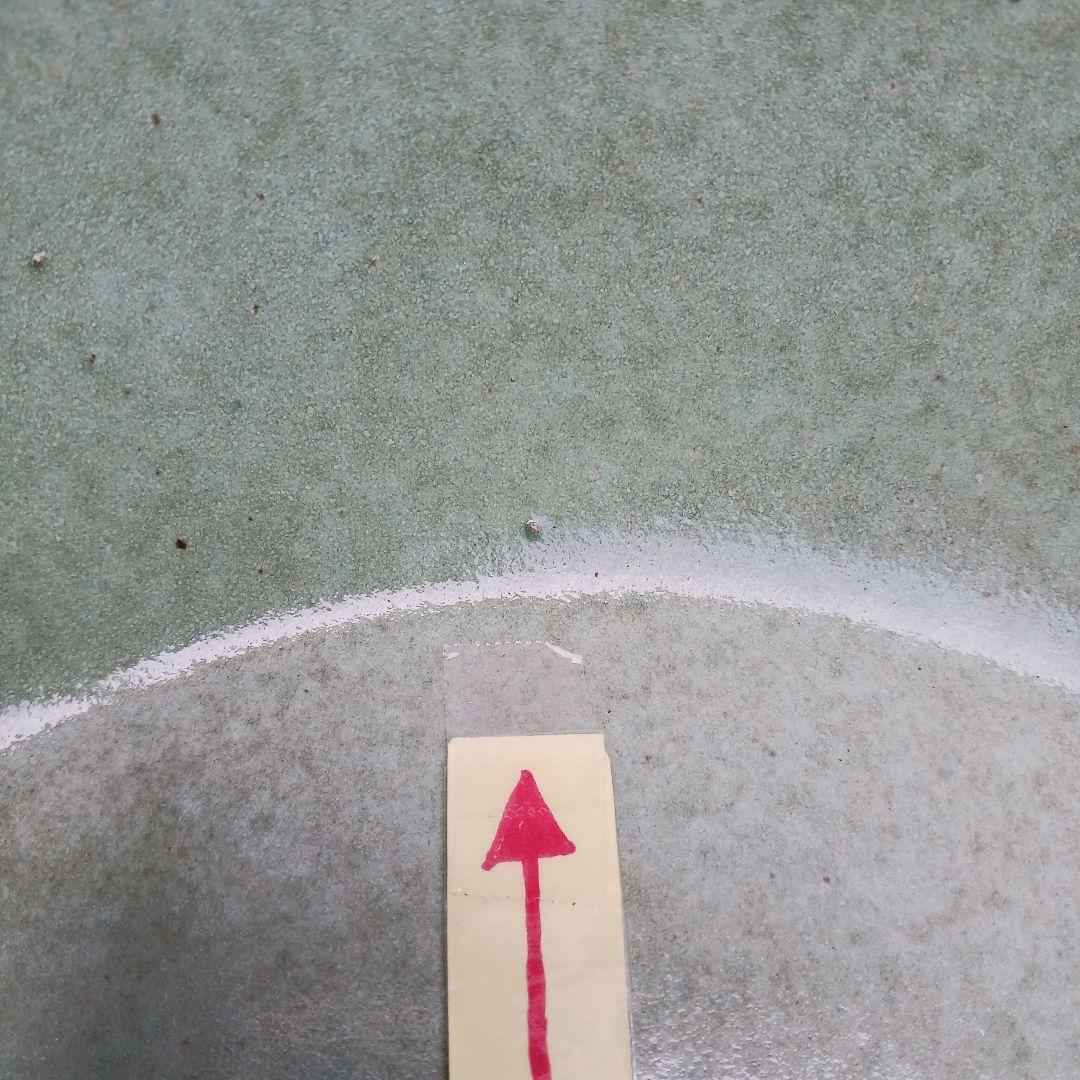 新品　特大　∅50　陶器　睡蓮鉢　メダカ鉢　ヒスイグリーン　手造　青＆緑　LLB