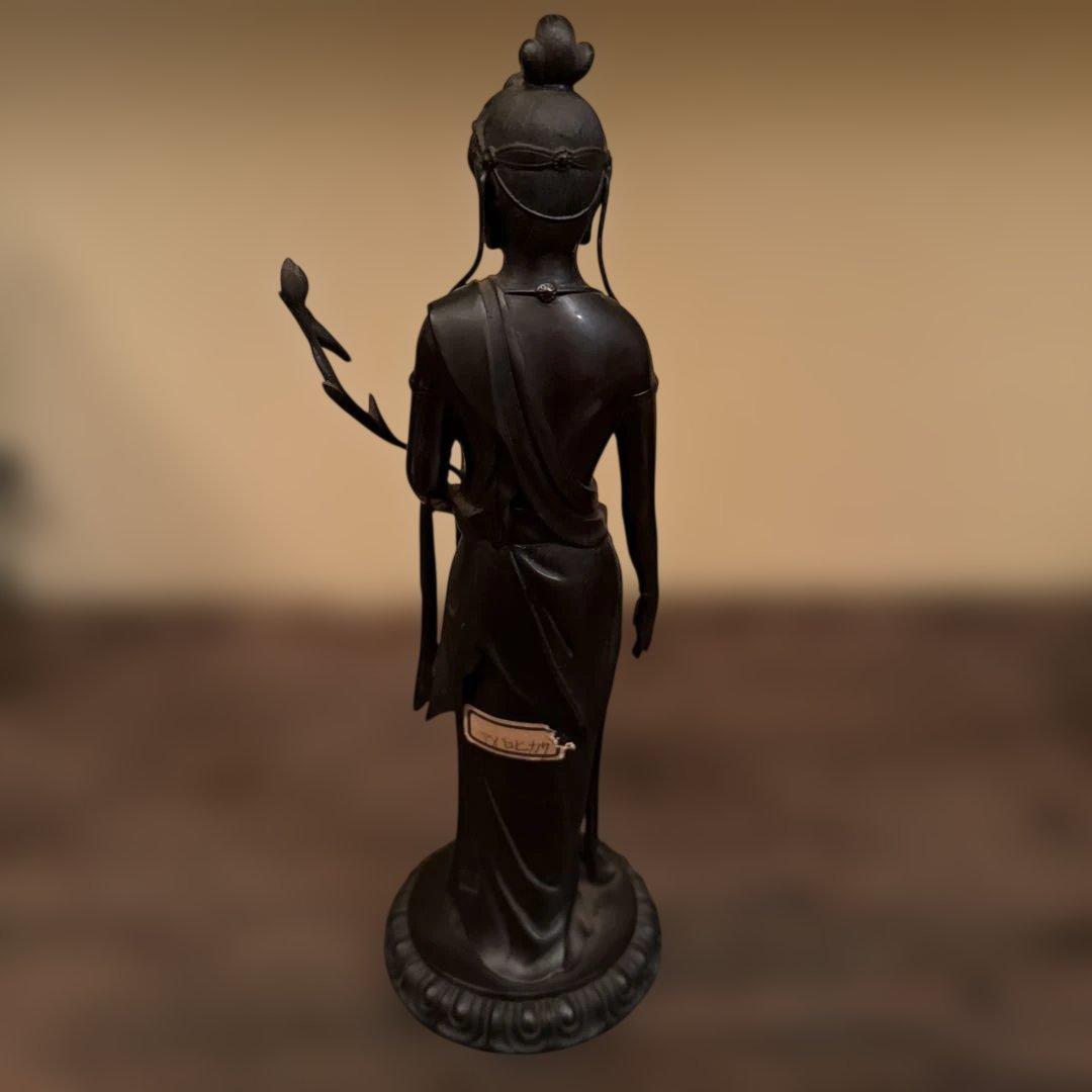 高岡銅器　高村光雲作　聖観音像蓮台付（小）