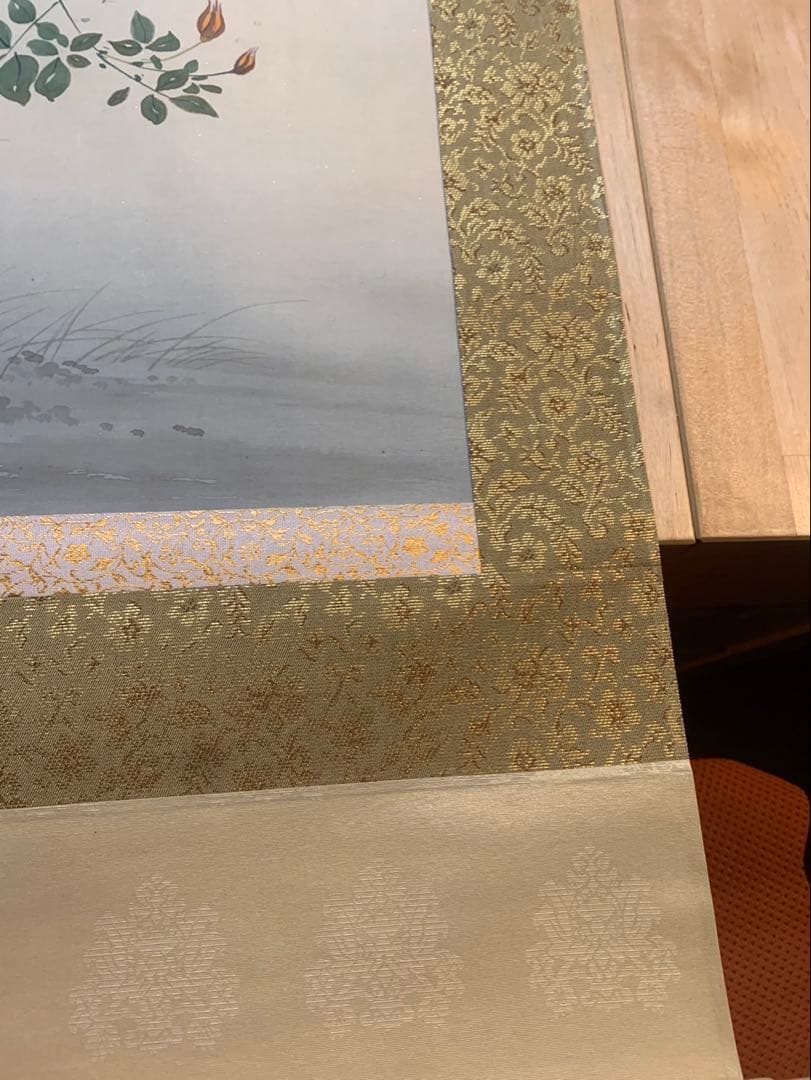 掛け軸 日本画 松に鳥 寿帯宿樹 共箱付き 床の間 縁起物♪