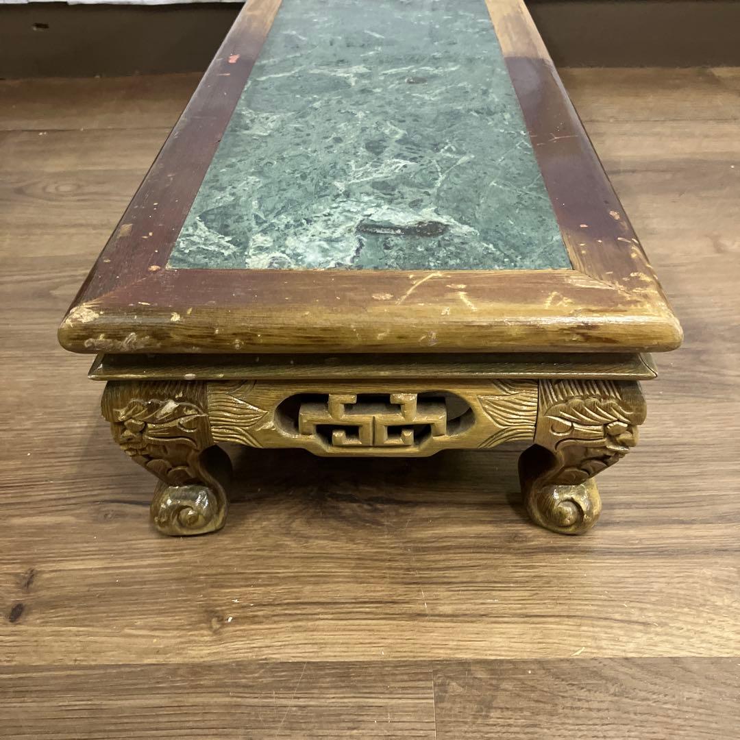 A-1 古道具 花台 飾り台 天然石 大理石 アンティーク 盆栽台 木彫り