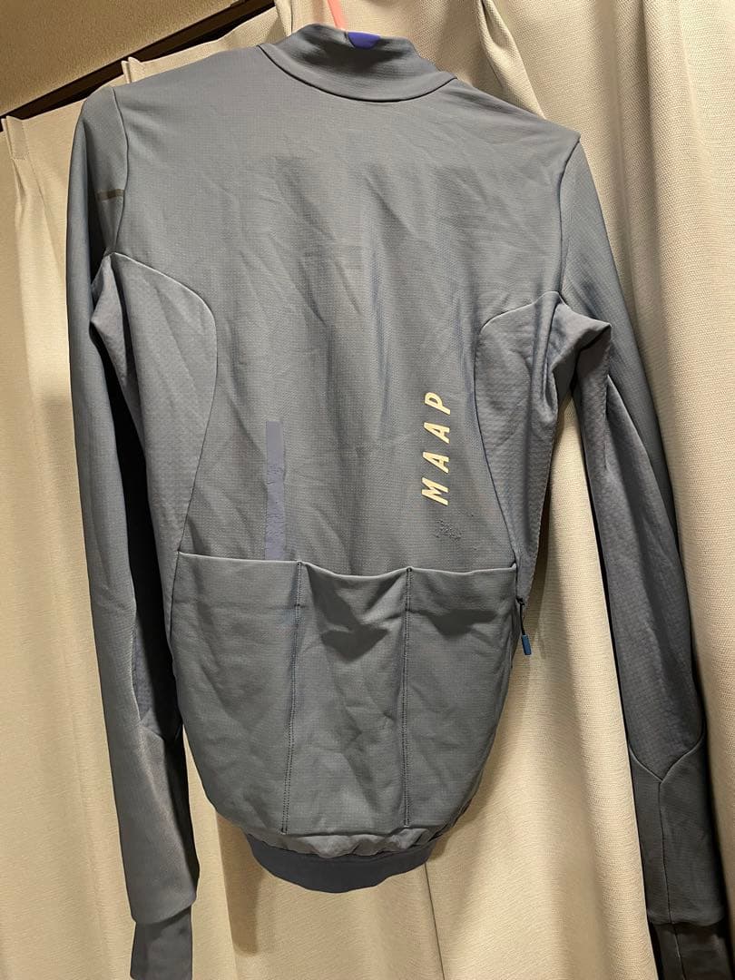  スモーキーブルー 長袖 サイクルジャージ　XS