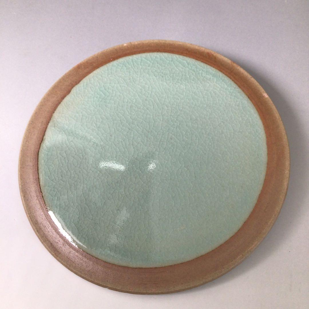 Ｒ９７６　水指　『如泉窯　李連休造』『雲鶴文』『高麗青磁水指』　共箱　茶道具