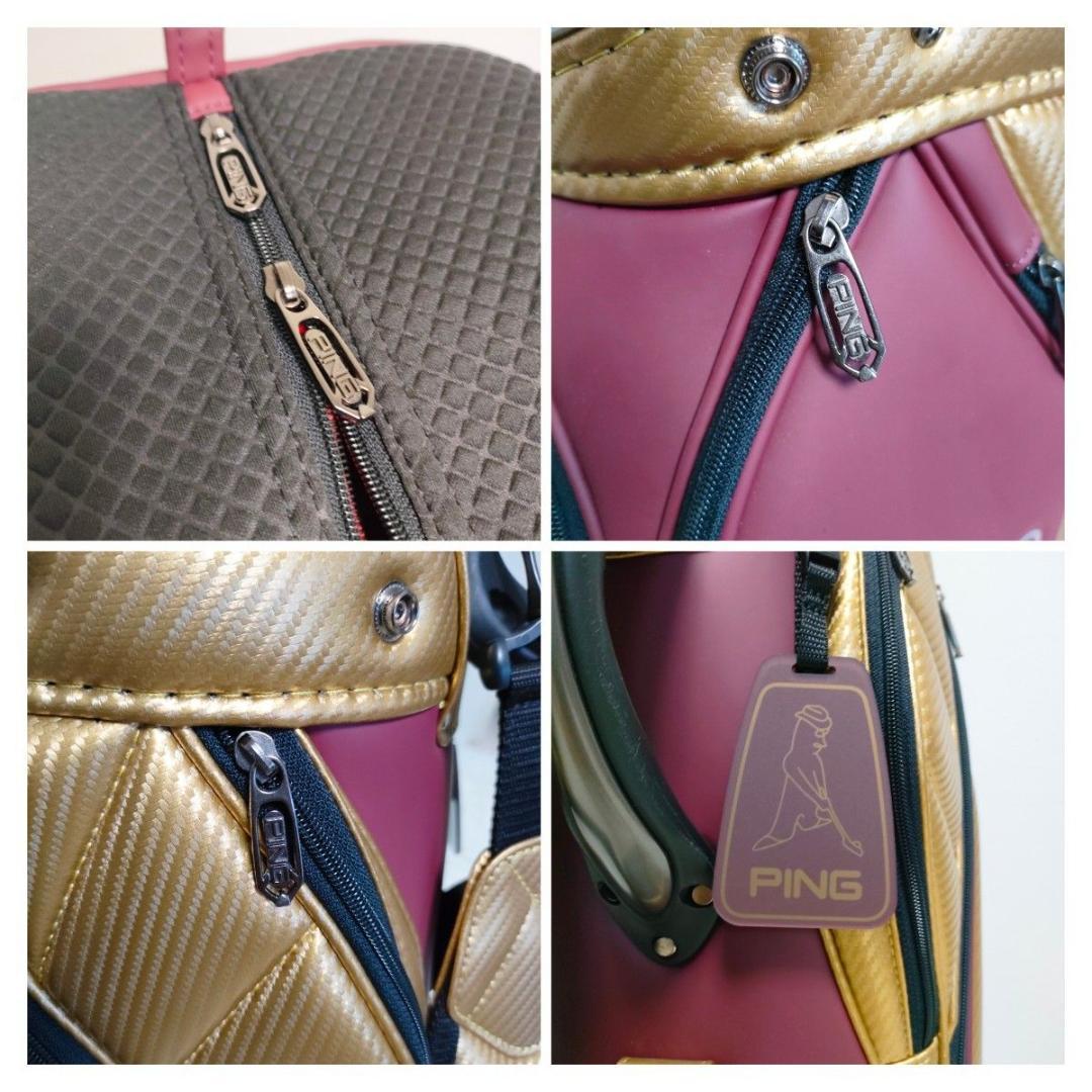 【極美品】 PING　ピン　キャディバッグ　ゴルフ　ボルドー　ゴールド