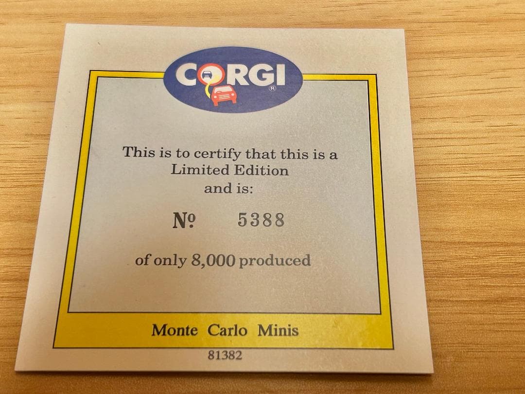 コーギー　ミニクーパー　モンテカルロ　ウイナーズ　限定8000台