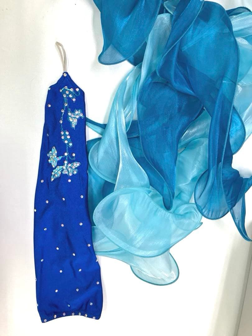 社交ダンス　モダンドレス　スタンダードドレス　ブルー