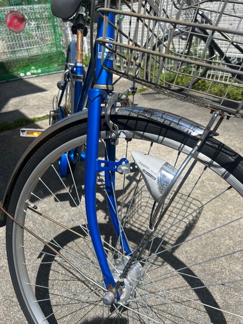 自転車　シティーサイクル6段変速　福岡　ブルー