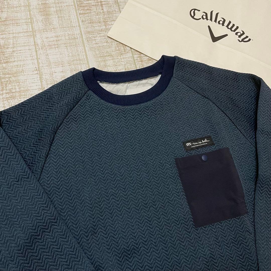 新品 キャロウェイ トラヴィスマシュー スウェット 胸ポケ ネイビー Lサイズ