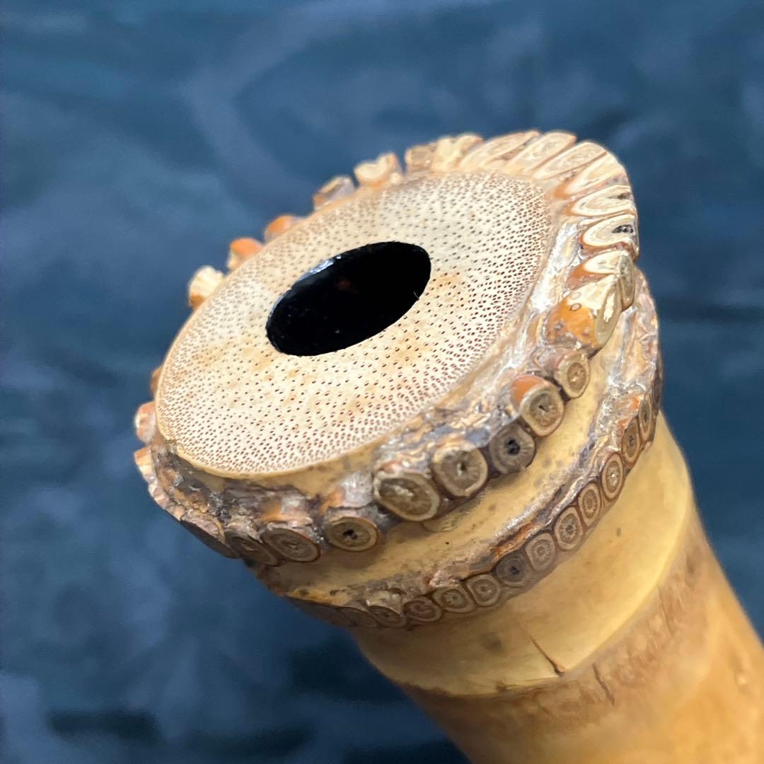 尺八 琴古流 在銘 中継ぎ緩み無し二尺一寸管 銀三線 【音出し確認済み】 重量◎