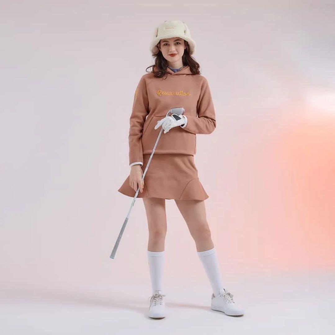 レザレクション　ウォームパーカープルオーバー スモーキーピンク　Mサイズ