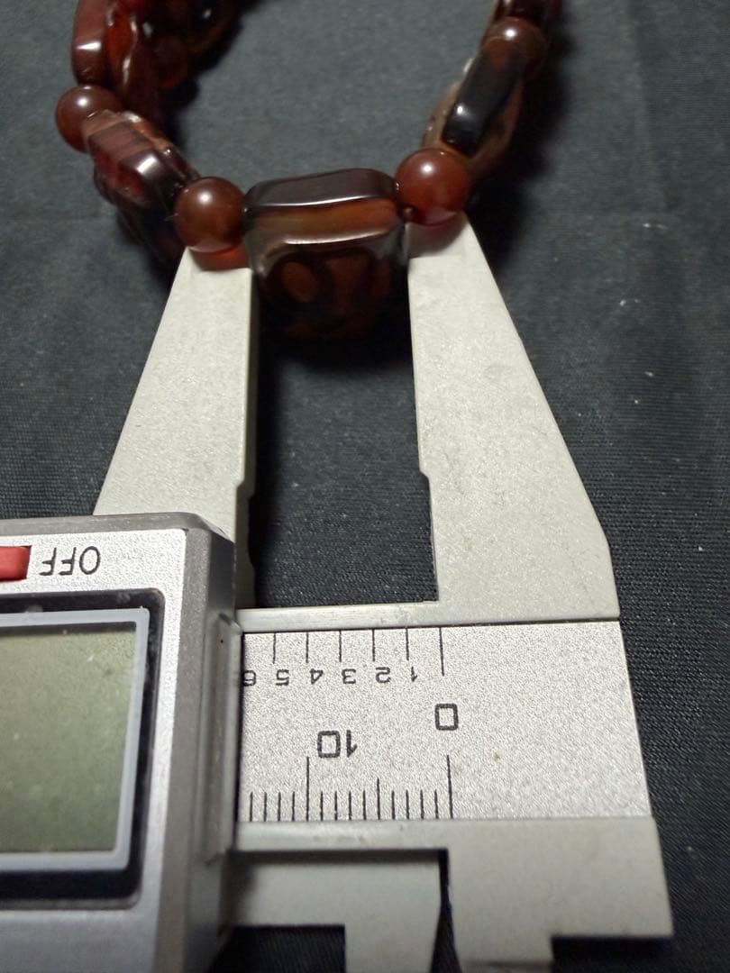 上肯天珠‼️西蔵老礦紅玉髄彫刻財神梵字八吉祥バングル仏眼梵字〔釈迦）天珠ネックレス