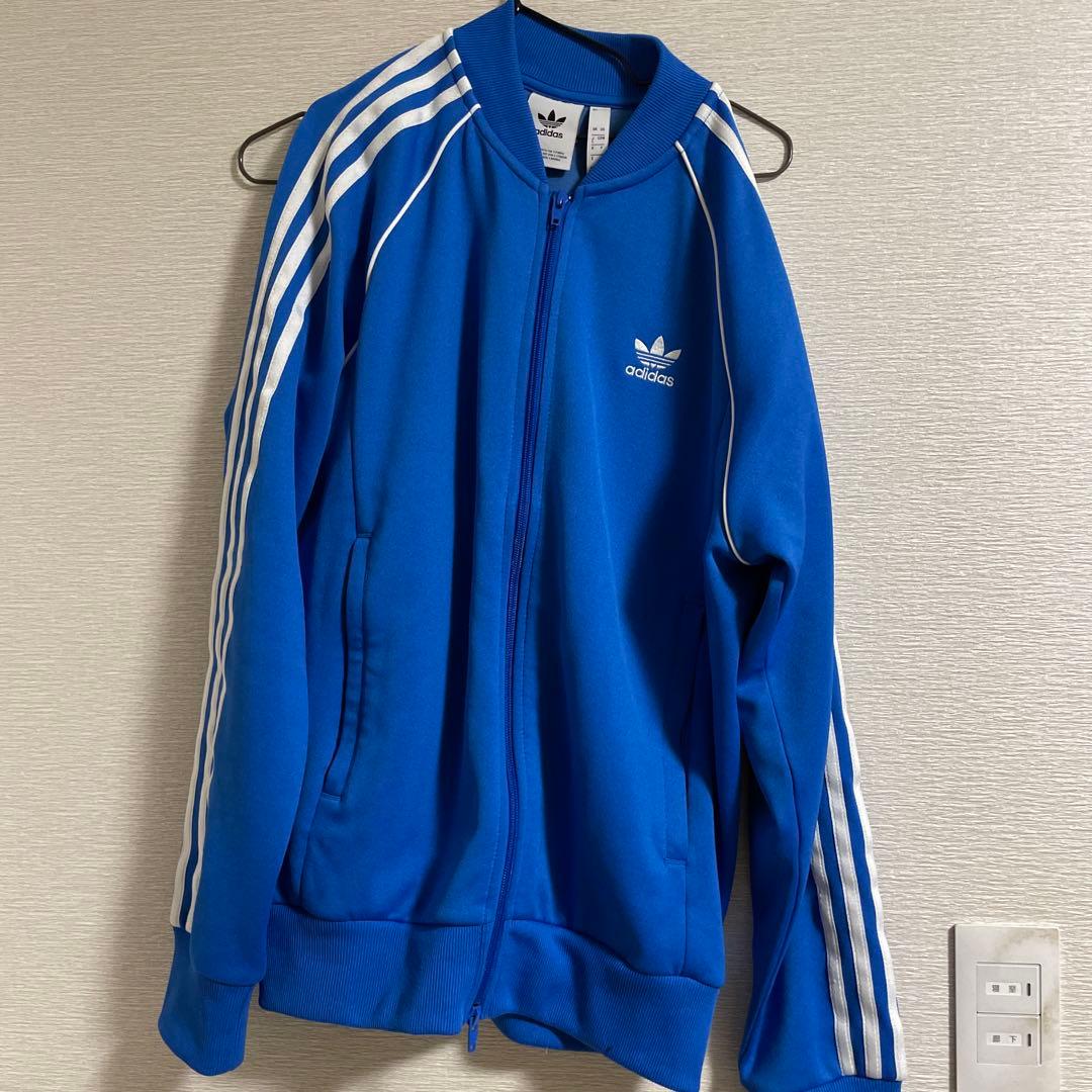 adidas ジャージジャケット 青 S/M